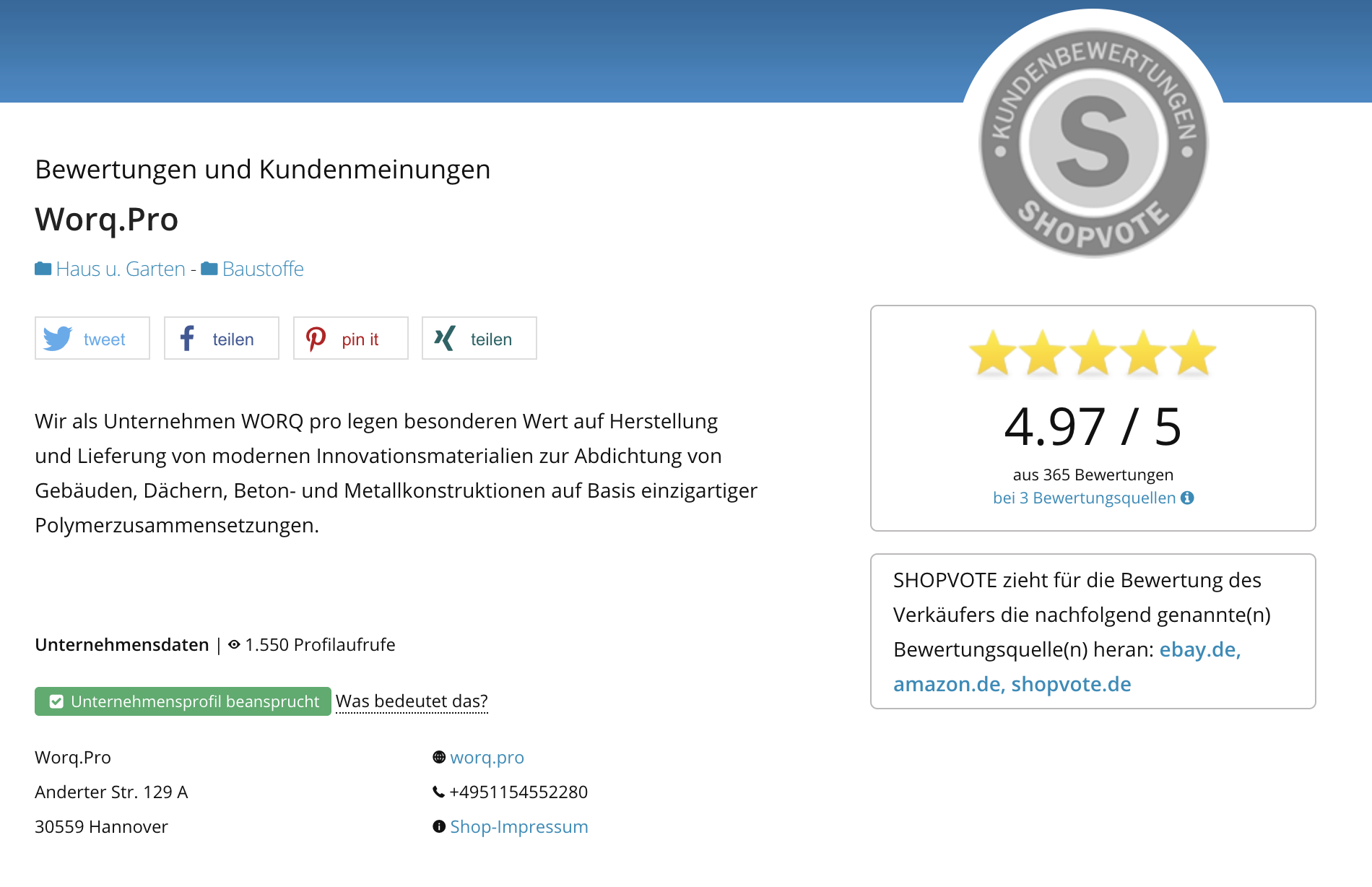 erfahrungen mit worq pro und bauelast 20 